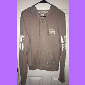 PINK Victoria’s Secret Beige Hoodie Sz L